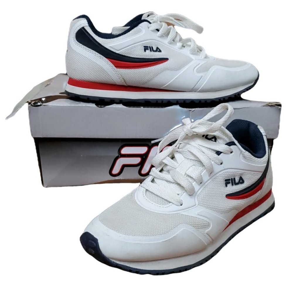 🔥Fila Forerunner White Red and Blue Y2K Sneaker Shoes